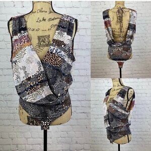 BCBGeneration Pebble Print Open Back Bodysuit